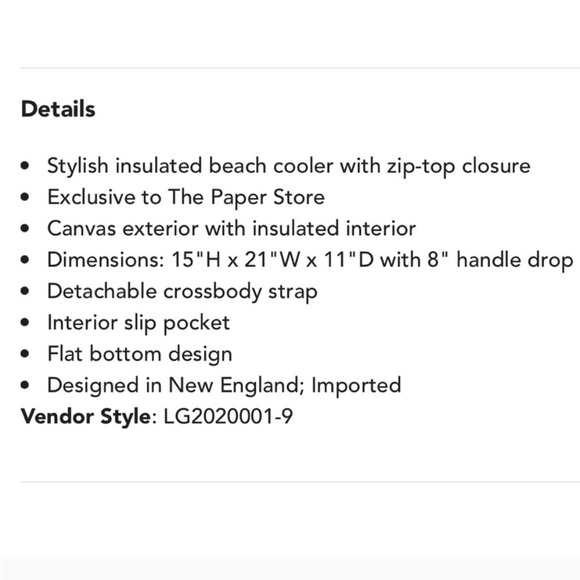 Salty starfish. Brand new with tags navy coastal cooler tote. - Picture 5 of 5